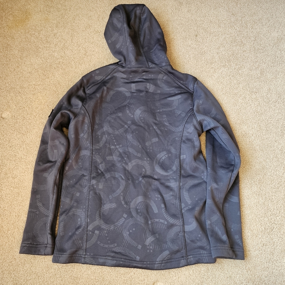 Kerrits Kids Horsehoe Hoodie, Navy/Brown, Embossed Horseshoes XL Equestrian - Picture 7 of 7